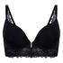 Jemima Padded Underwired Longline Push-Up Bra, Black