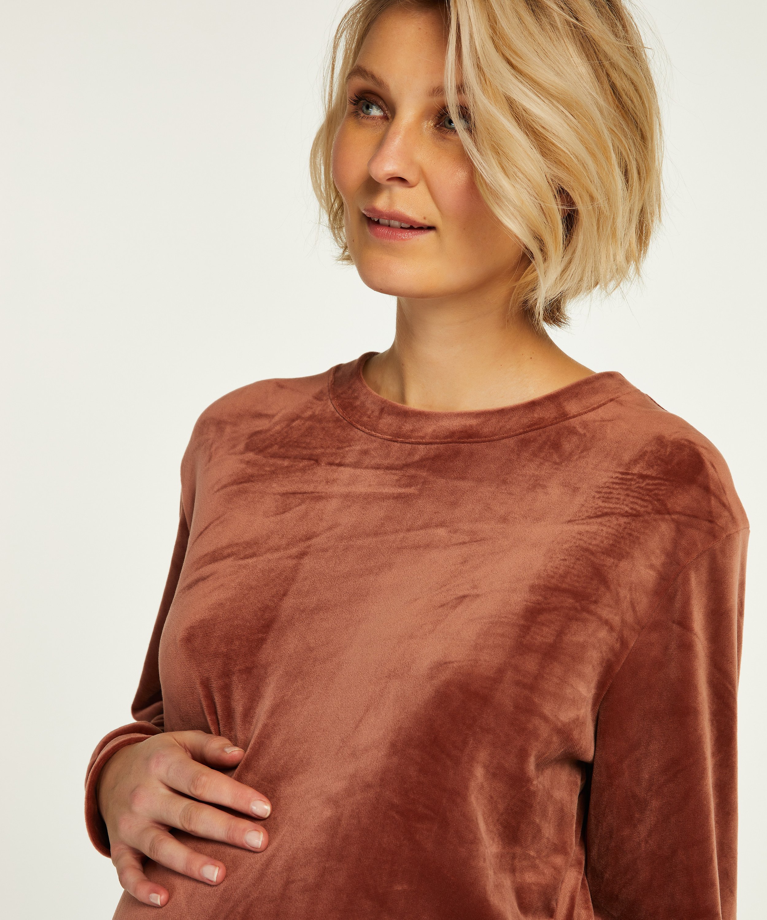 Velours Maternity Top, Pink, main