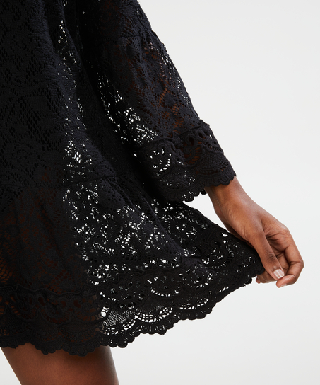 Allover Lace Tunic, Black