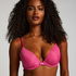 Plunge Padded Underwired Bra, Pink