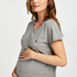 Short-Sleeved Maternity Nightshirt, Grey