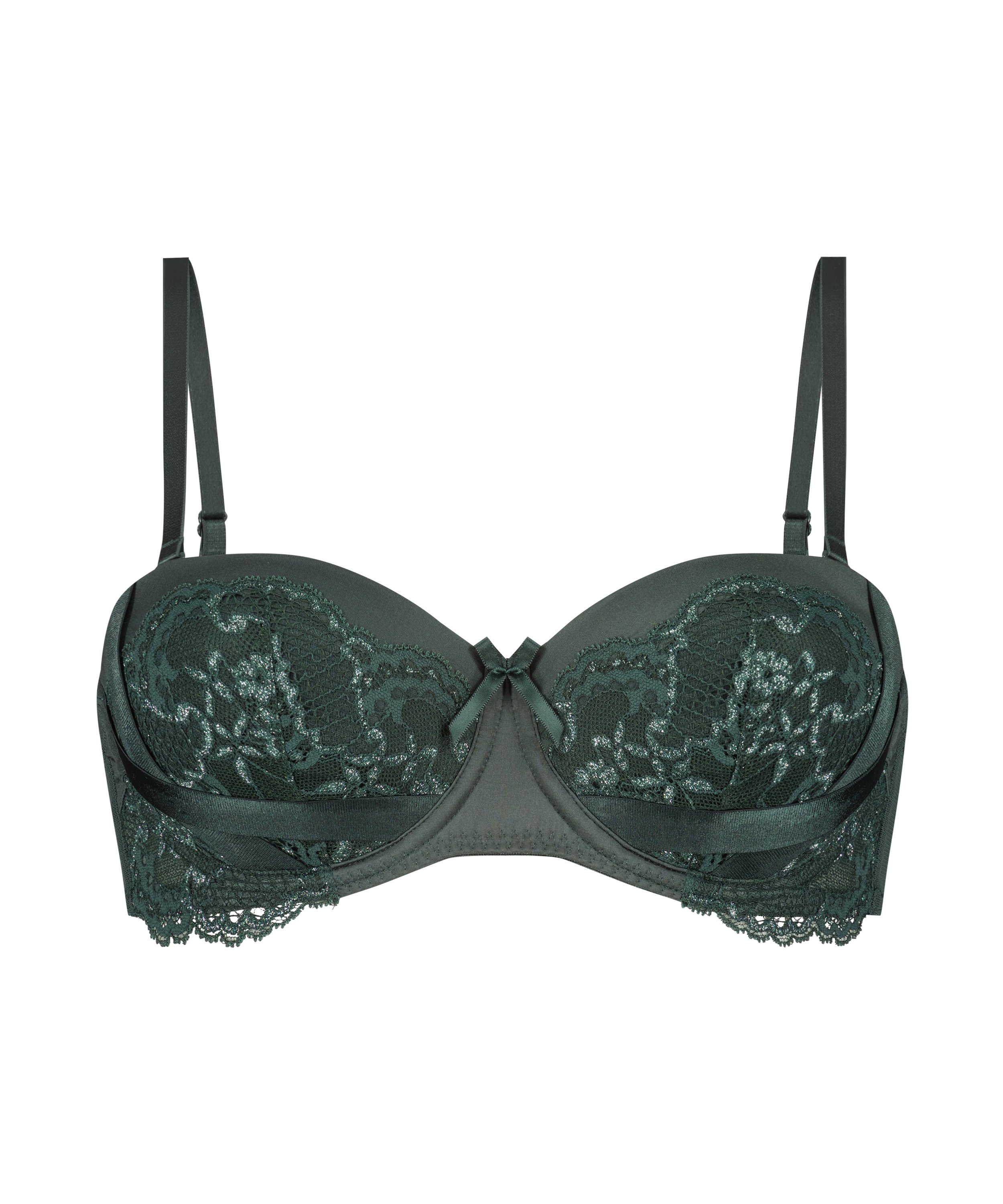 Reeva Padded Strapless Underwired Bra, Green, main