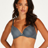 Plunge Padded Underwired Bra, Blue