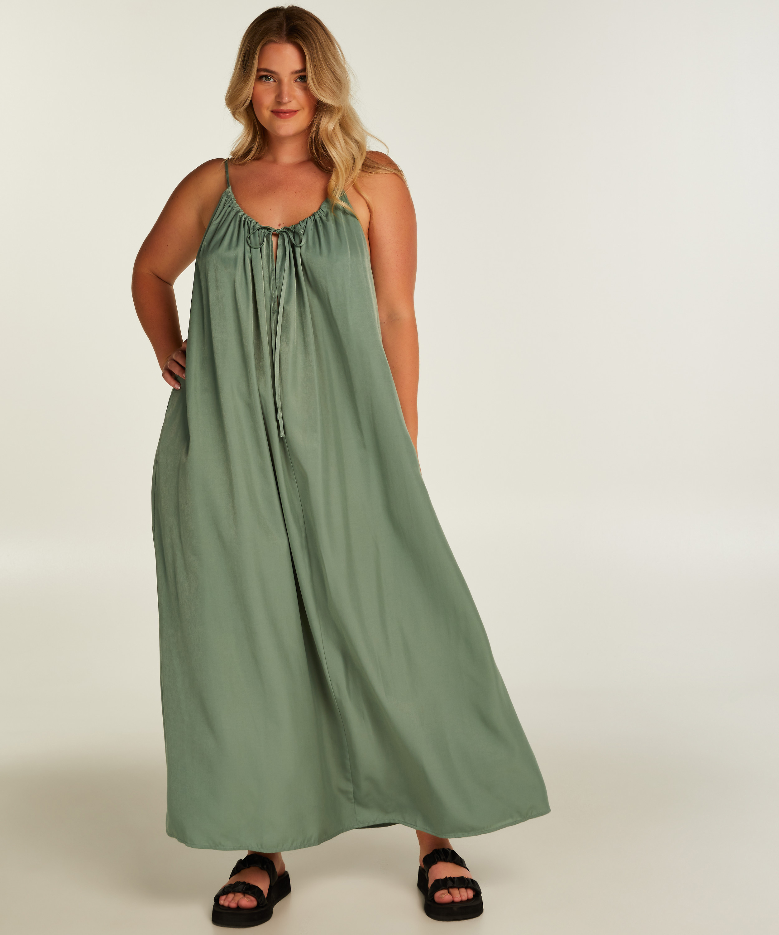 Flowy Maxi Dress, Green, main