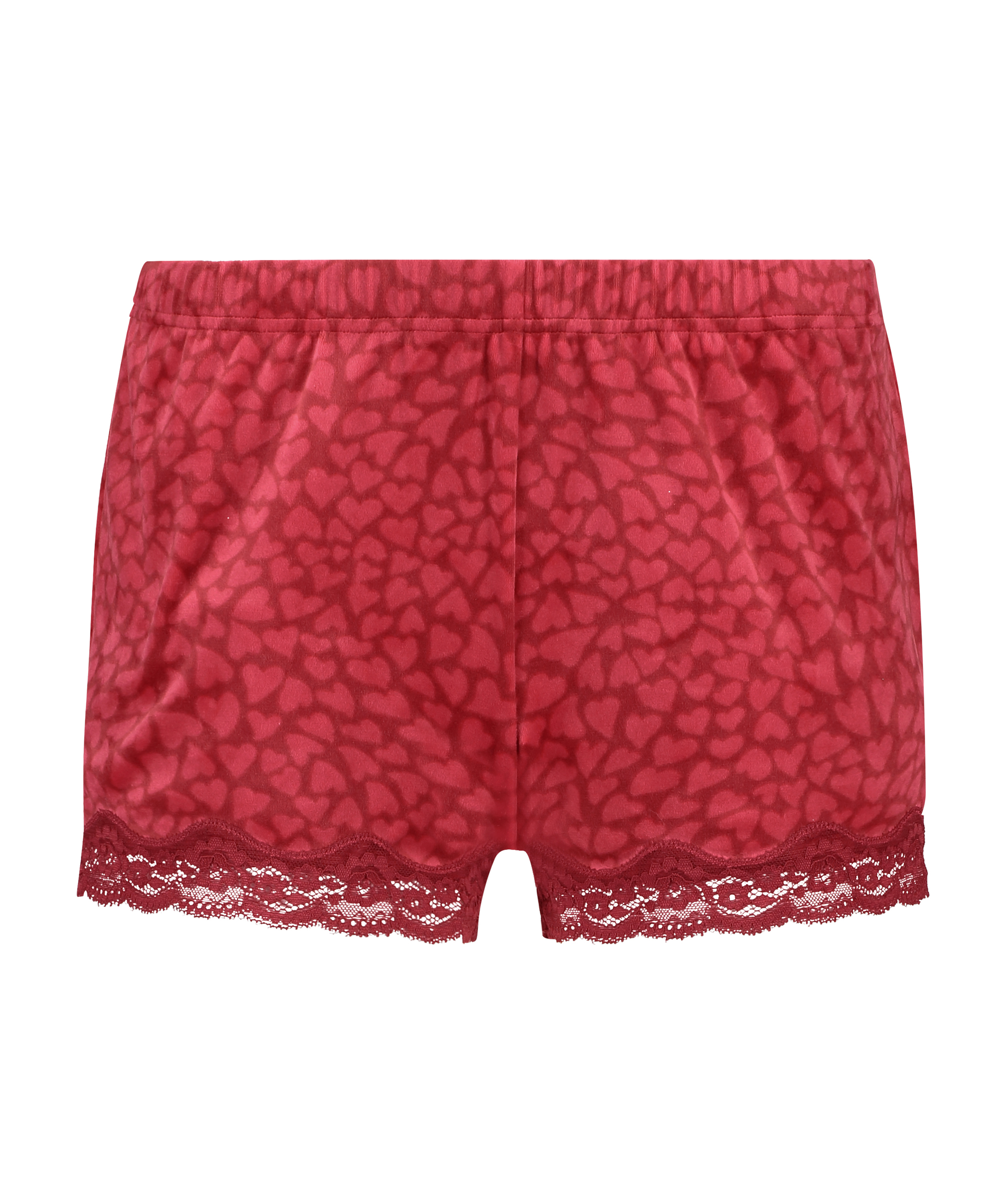 Velvet lace shorts, Red, main