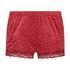 Velvet lace shorts, Red