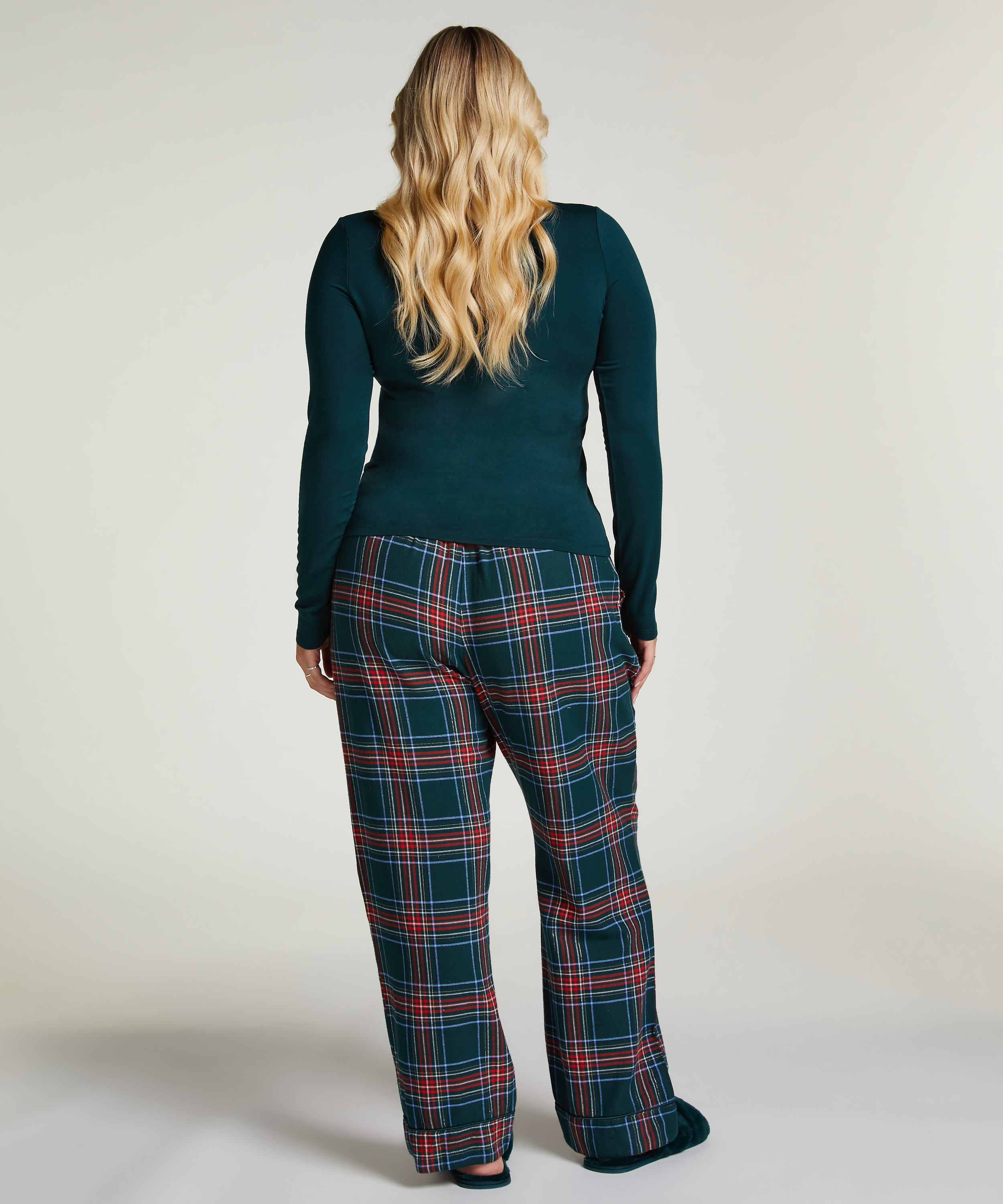 Flannel Pyjama Set, Green, main