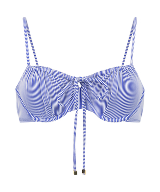 Rib Fiji non-padded underwired bikini top, Blue