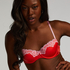 Lace & Shine Padded Underwired Bra, Red