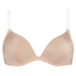 Transparent Back Padded Strapless Underwired Push-Up Bra, Beige