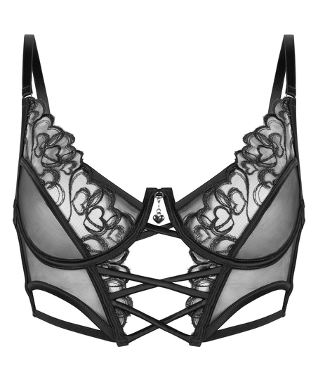 Scarlett Non-Padded Underwired Longline Bra, Black