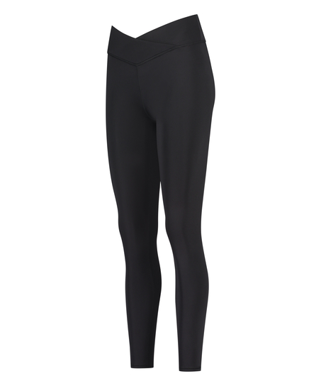 HKMX Crossed High Waisted Leggings, Black