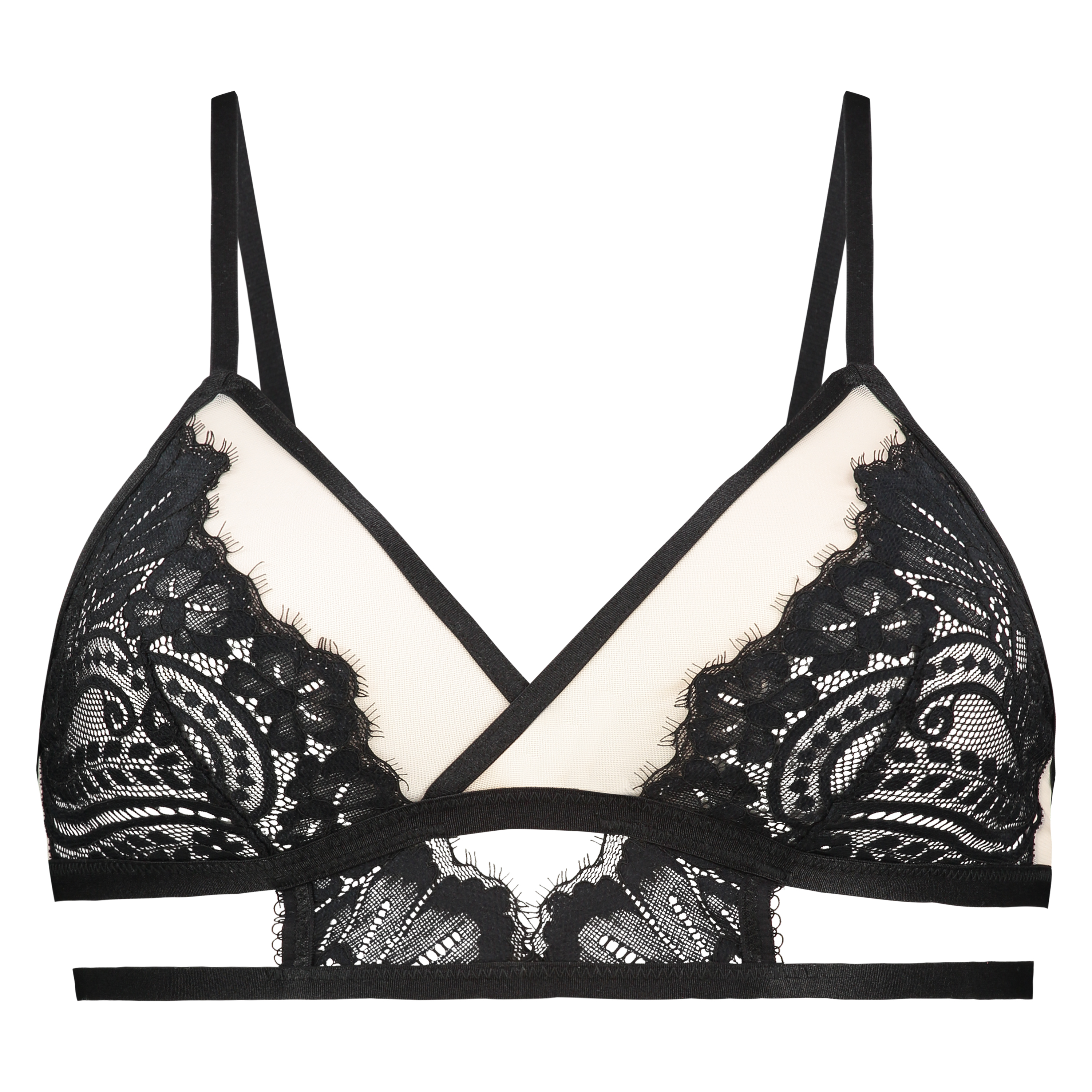 Bella Triangle Bralette, Black, main