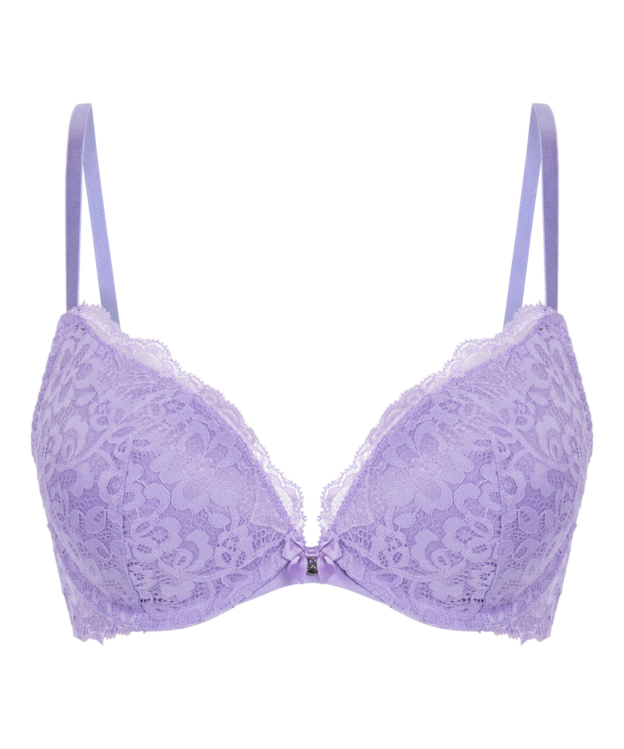 Marine Padded Underwired Push-Up Bra, Purple, main