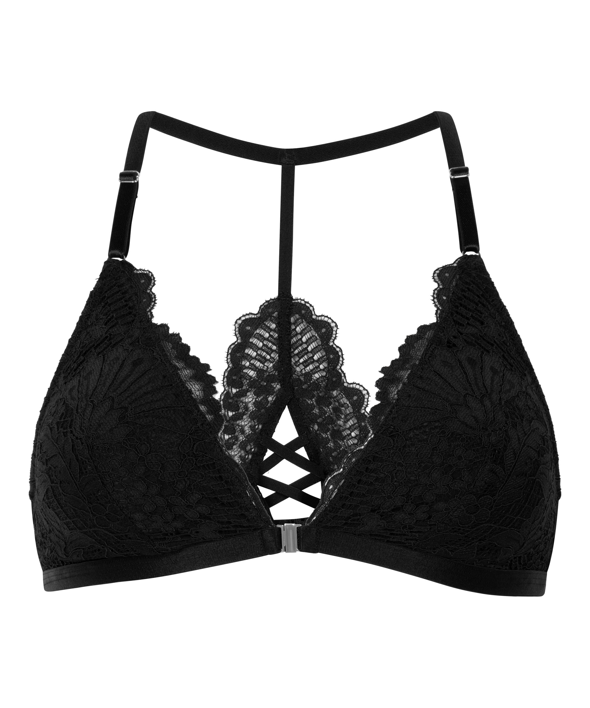 Whitney Triangle Bralette, Black