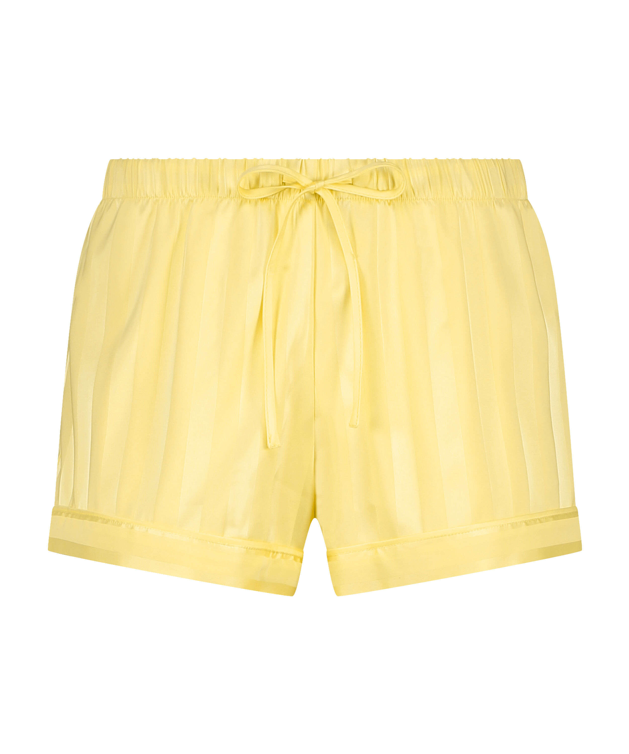 Satin pyjama shorts, Yellow