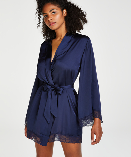 Petite Meili Satin Kimono, Blue