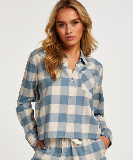 Flannel Pyjama Top, Blue