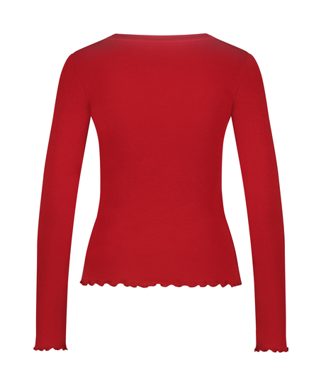 Long-Sleeved Pyjama Top, Red