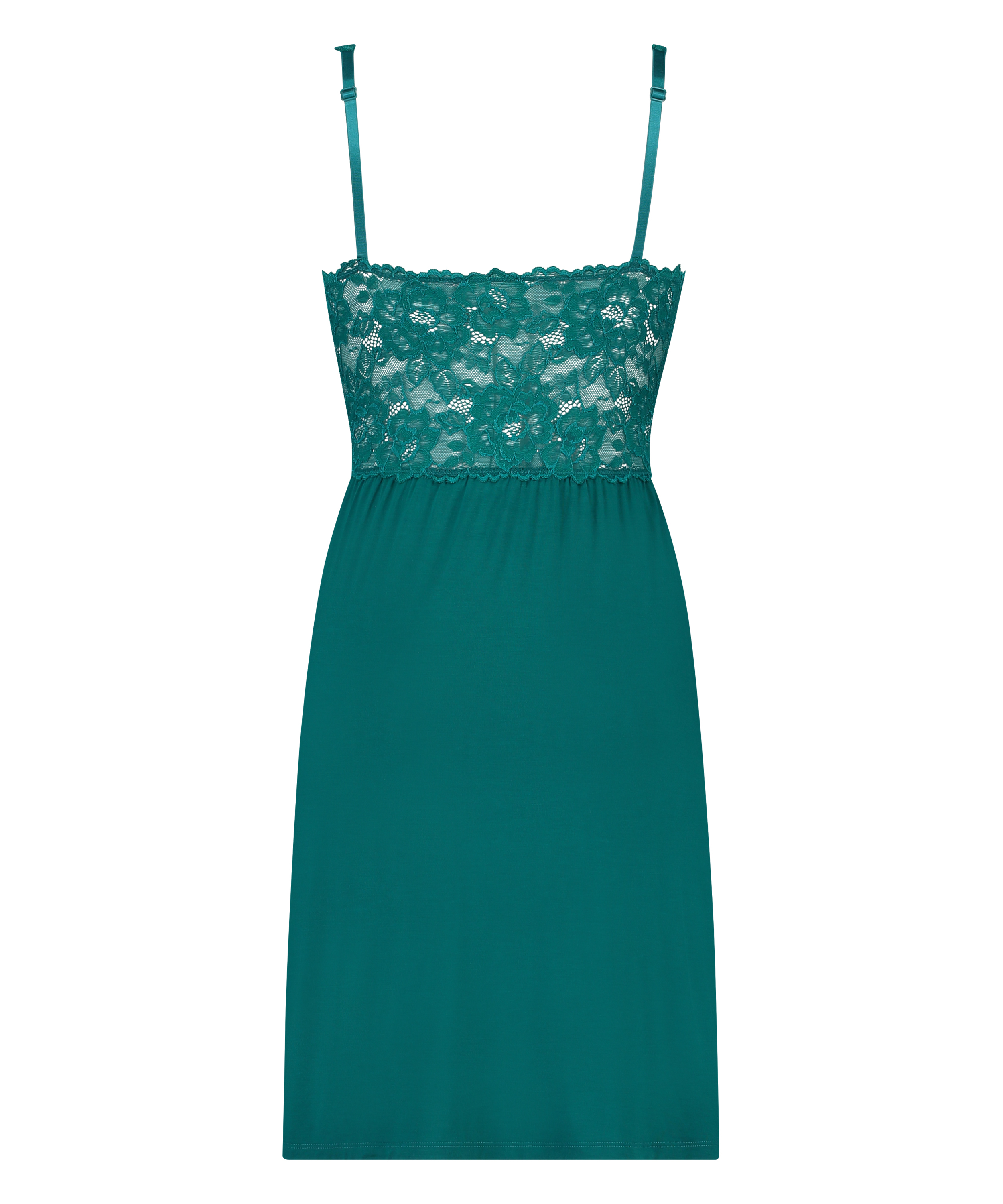 Modal Lace Slip Dress, Green, main