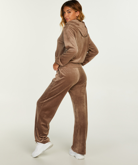 Velour Joggers, Brown