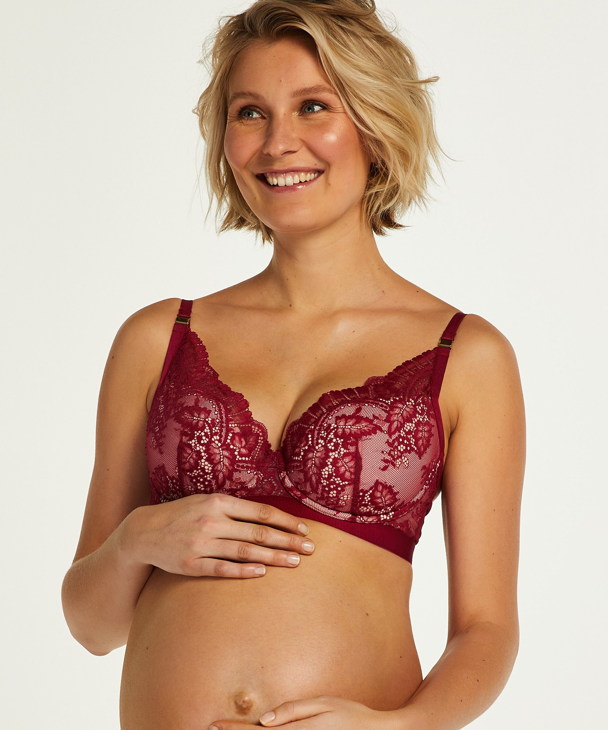 Adelaide Padded Maternity Nursing Bra, Red