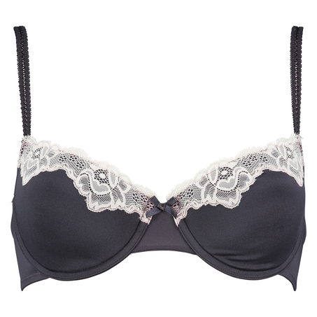 Padded underwired  bra Secret Lace contrast, Grey