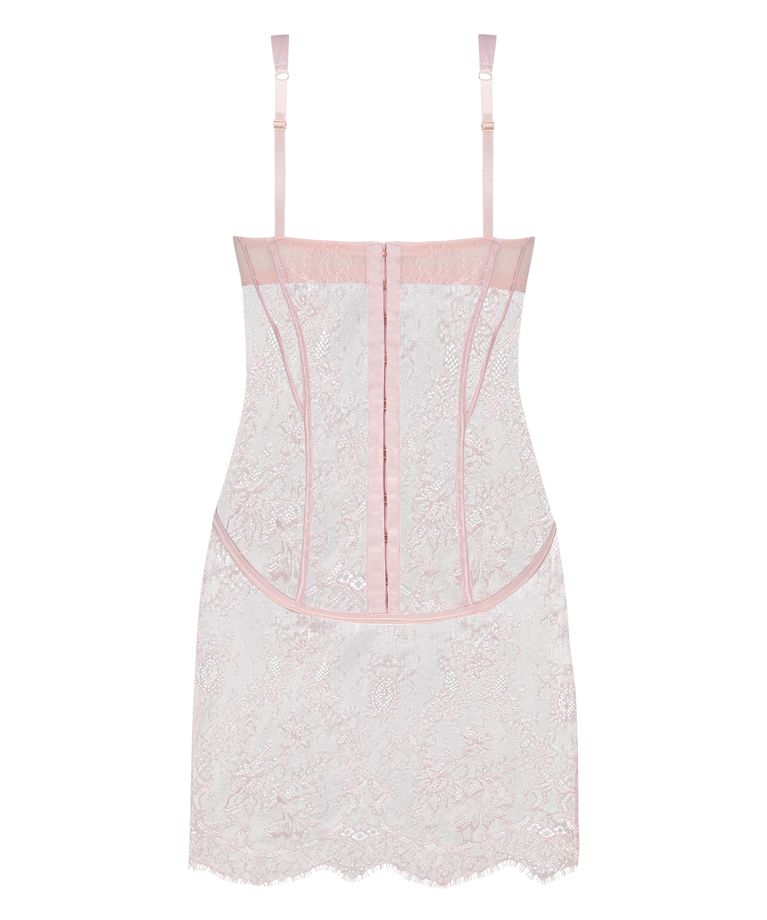 Lace Camille Slip dress, Pink, main