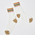 Rib lurex top socks, White
