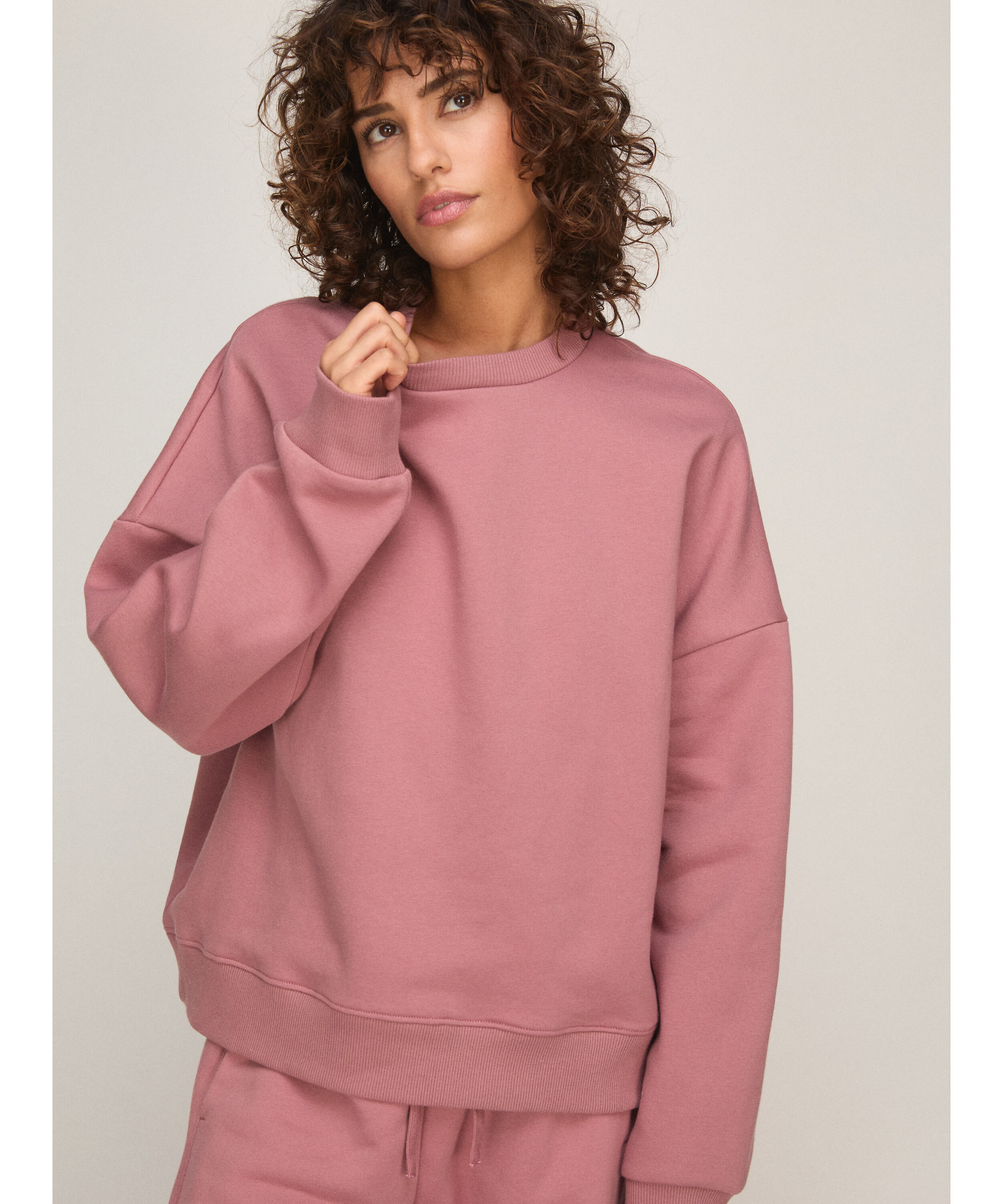 Top crew brushed sweat, Pink Top crew brushed sweat, Pink