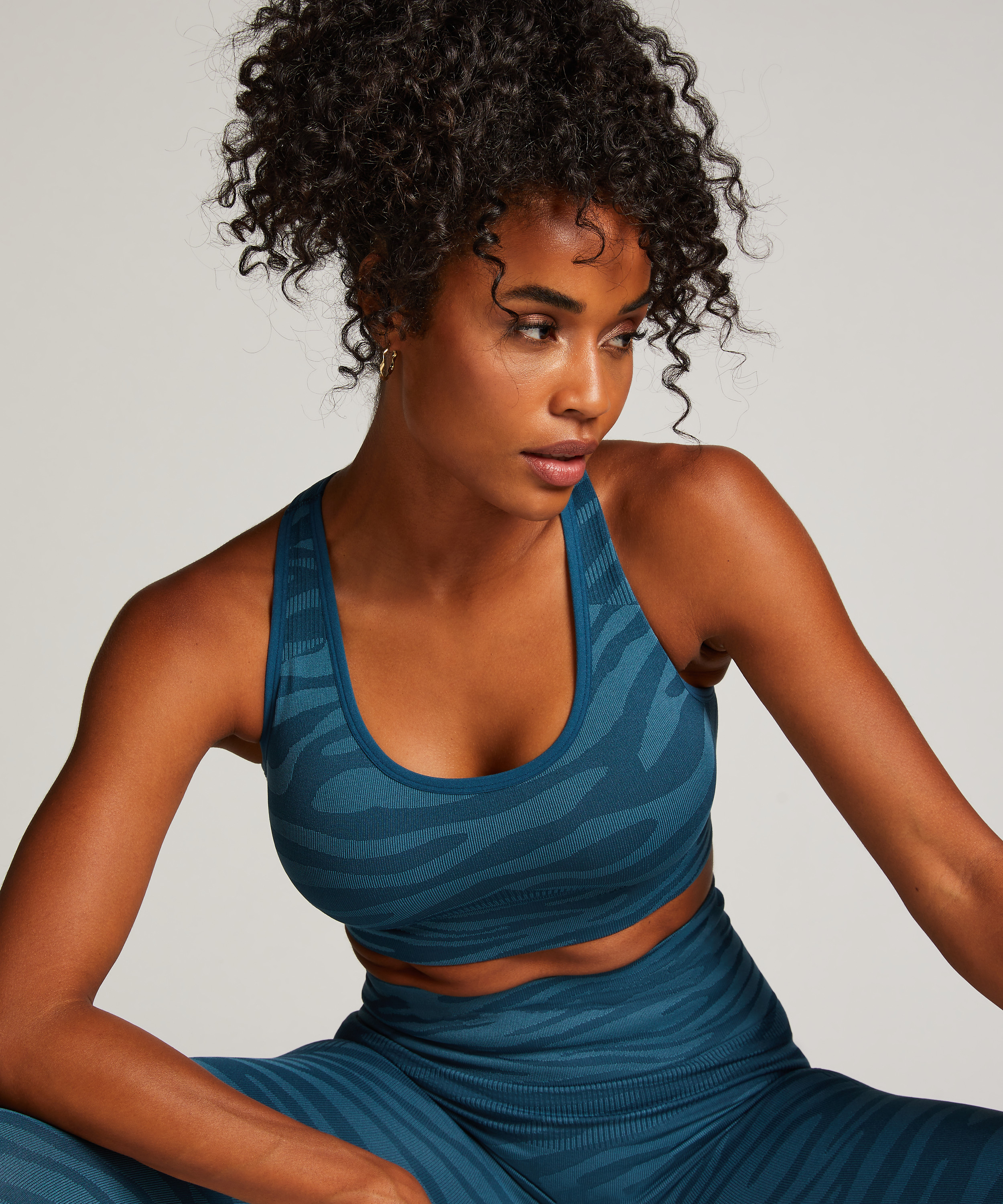 HKMX Seamless Sports Bra, Blue, main