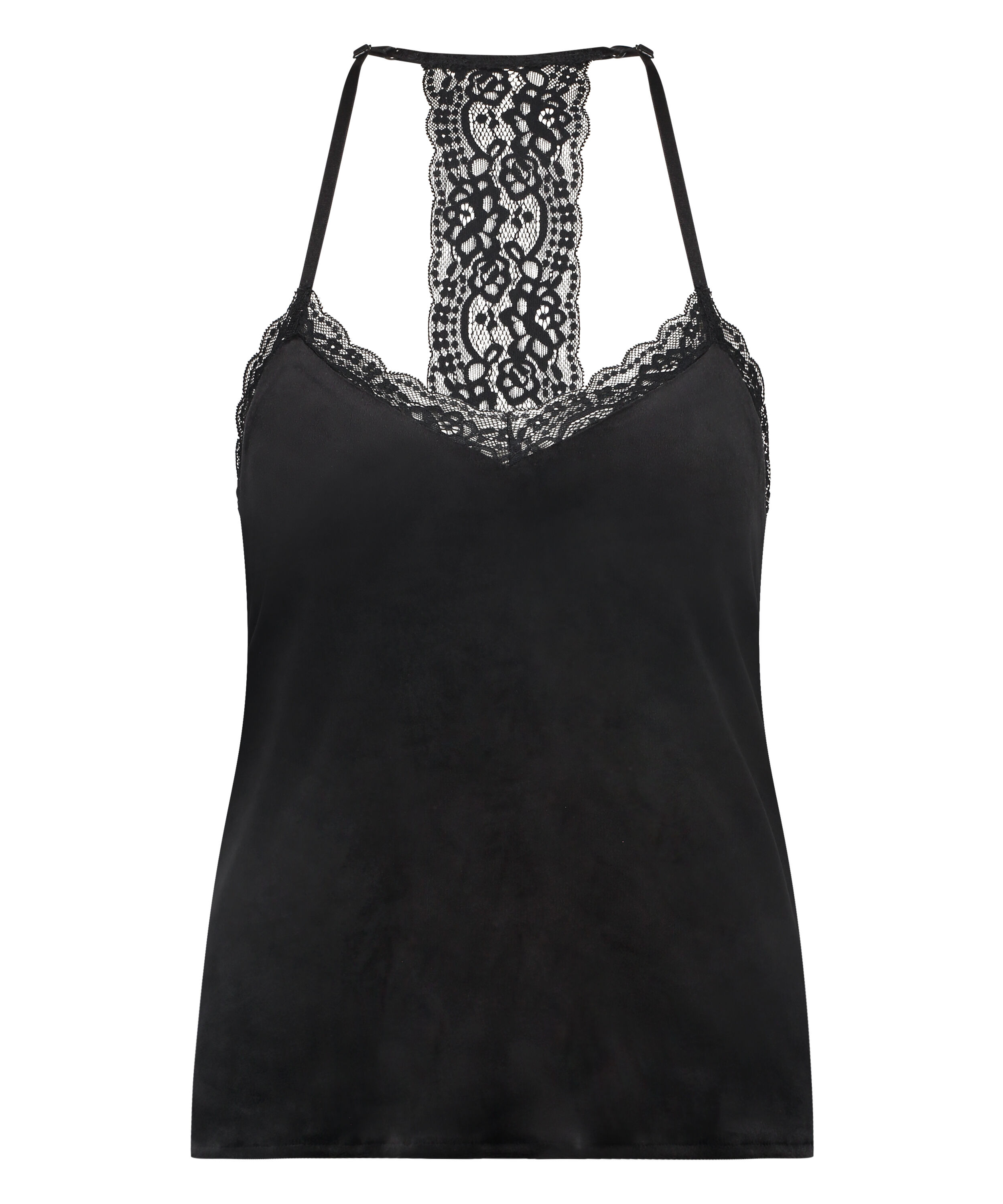 Velvet Lace Cami, Black