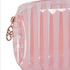 Stripe Plastic Make Up Bag, Pink
