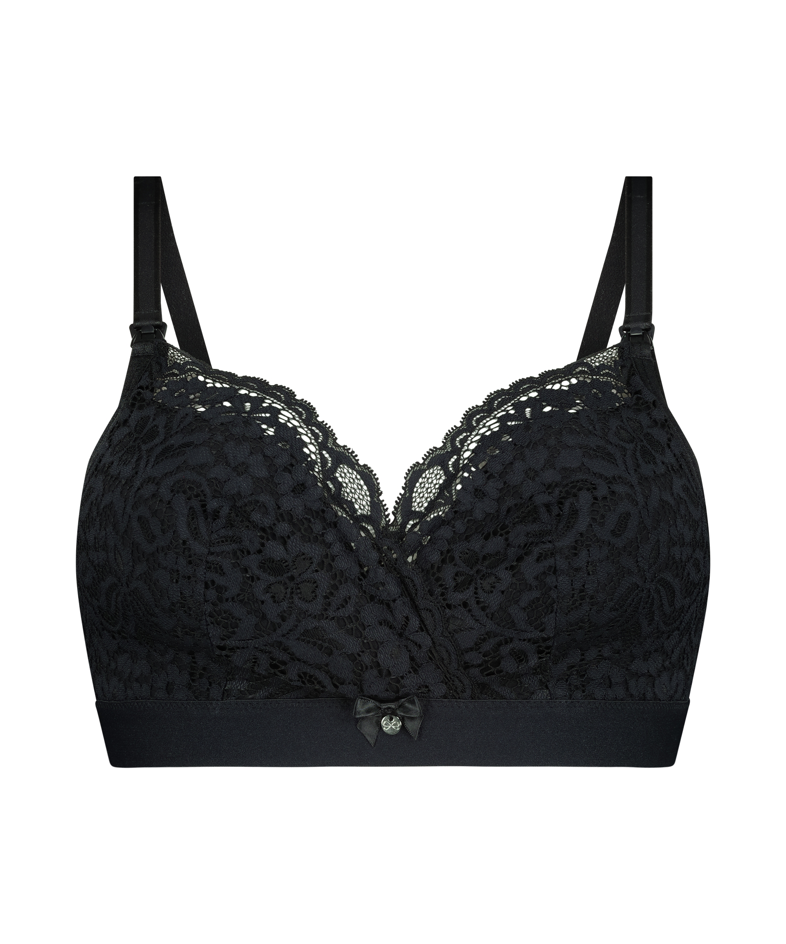 Rose padded nursing bra, Black, main