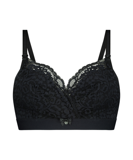 Rose padded nursing bra, Black