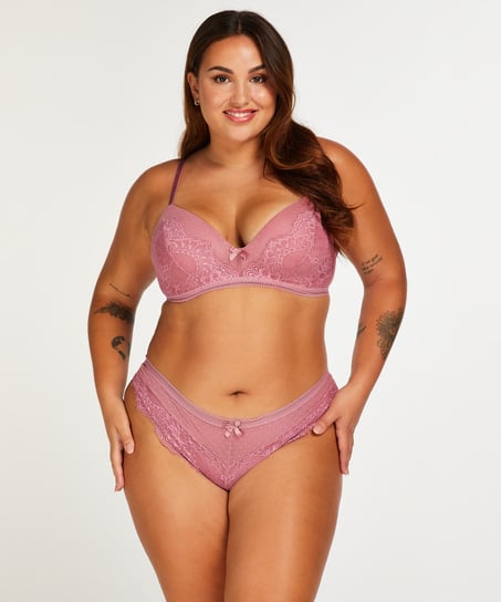 Bessie Padded Non-Wired Bra Pink Ribbon, Pink