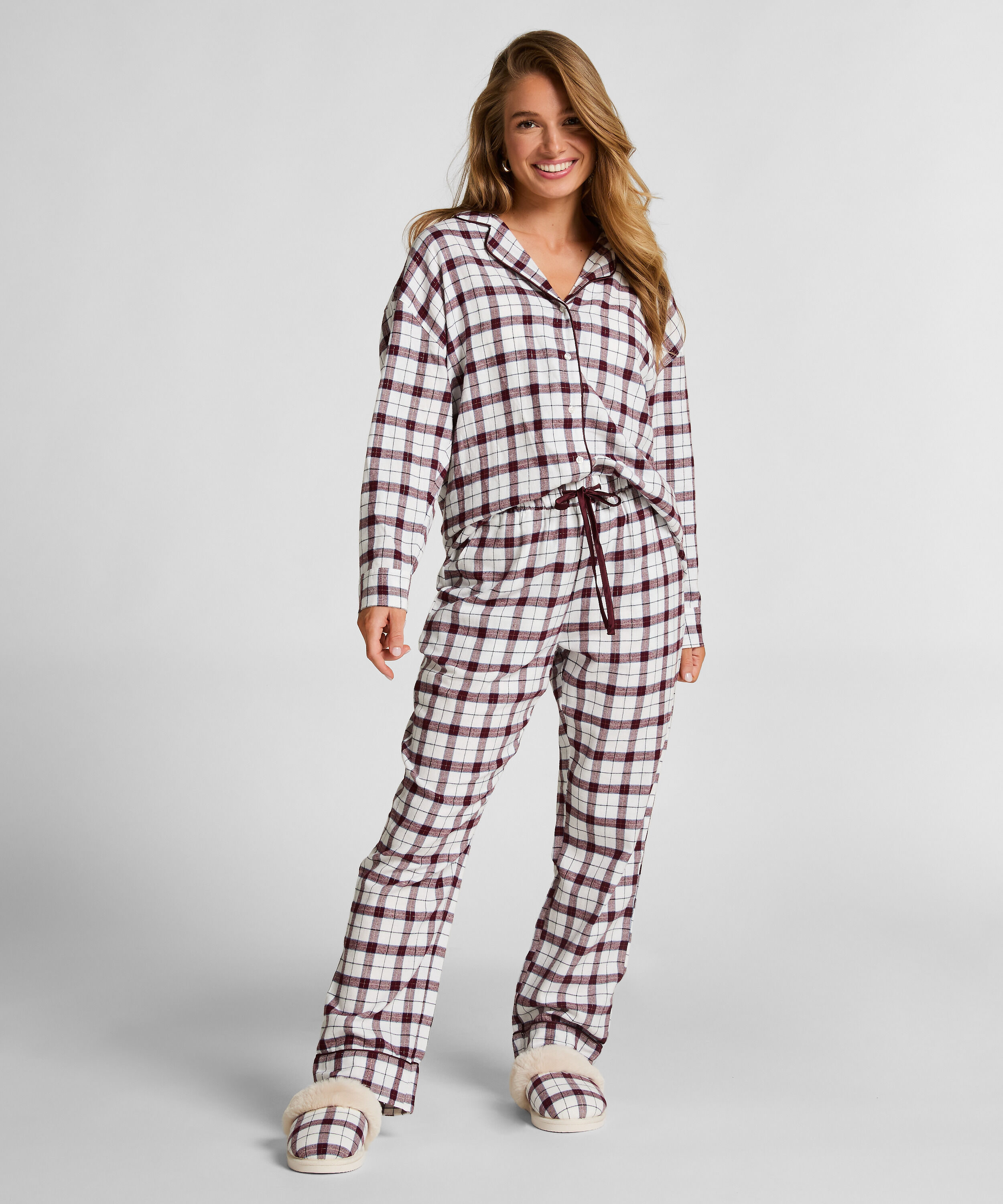 Flannel Pyjama Pants, White