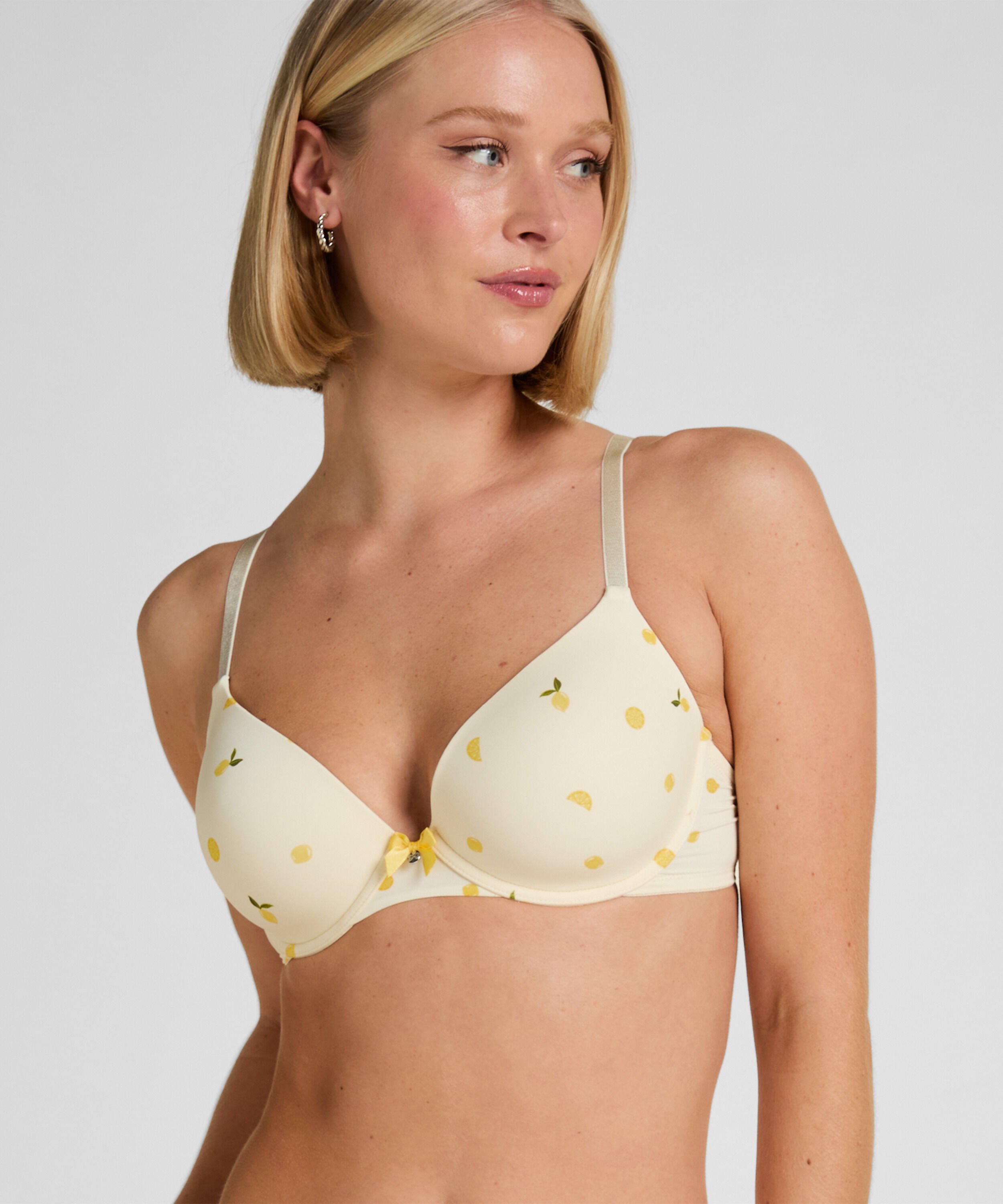 Plunge Padded Underwired Bra, Yellow Plunge Padded Underwired Bra, Yellow