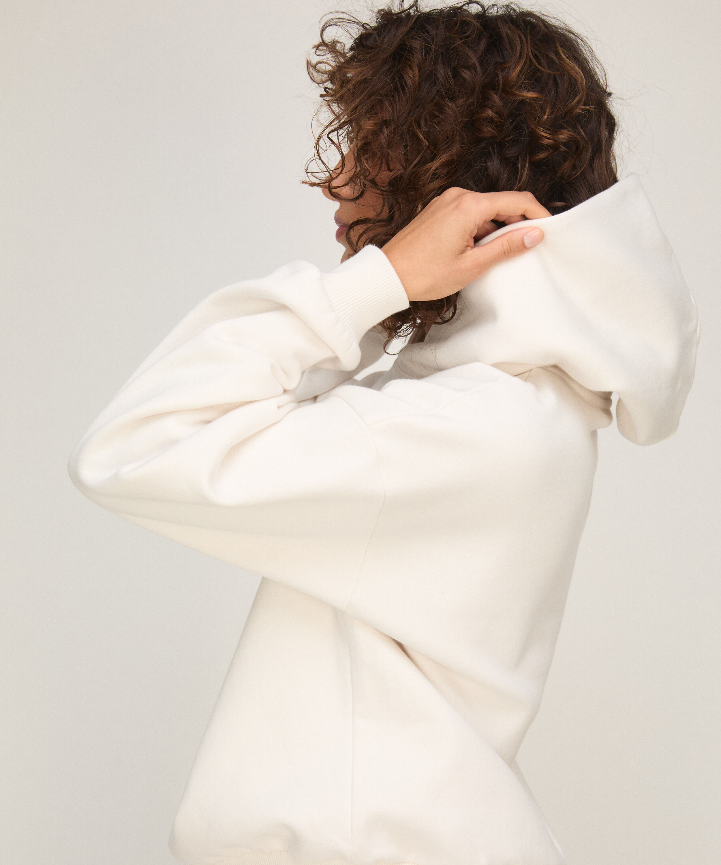 Hoodie Brushed Sweat, White