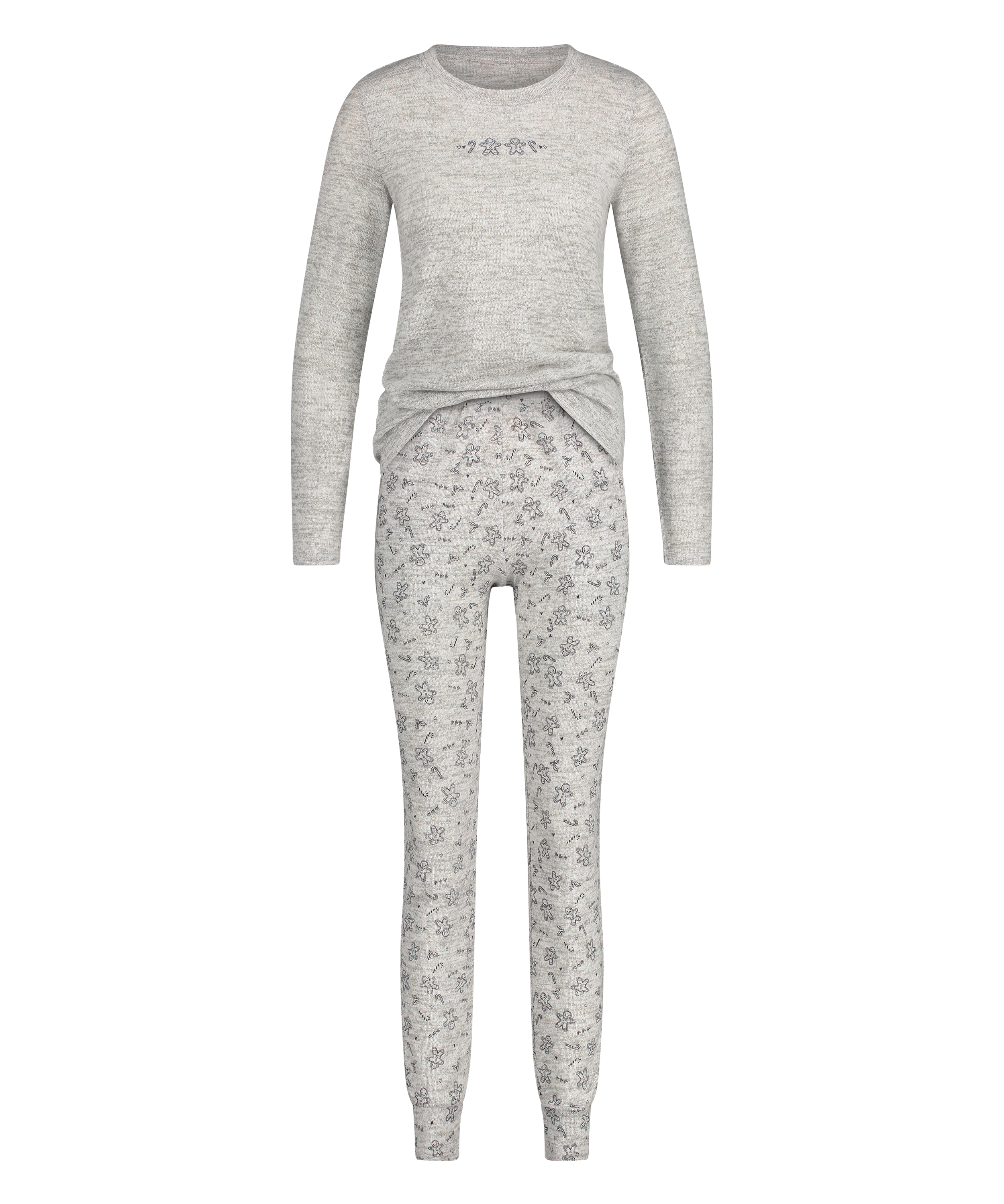 Long jersey pyjama set Gift Set, Grey, main