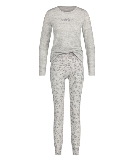 Long jersey pyjama set Gift Set, Grey