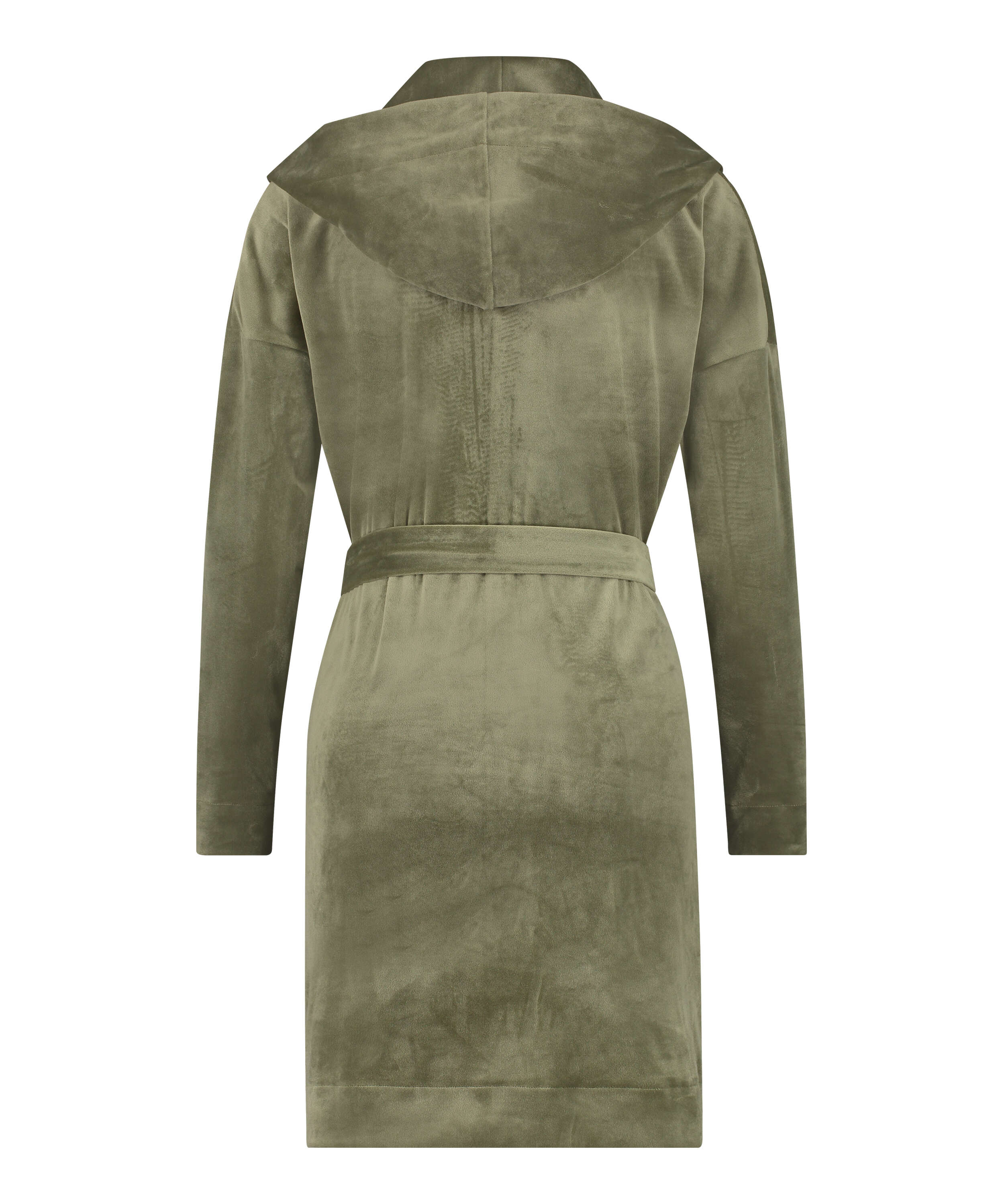 Velours short bathrobe, Green, main