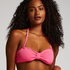 Crinkle Bandeau Bikini Top, Pink
