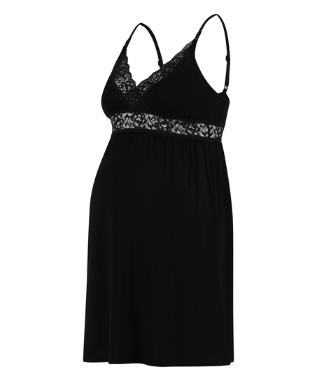 Maternity Lace Slip Dress, Black