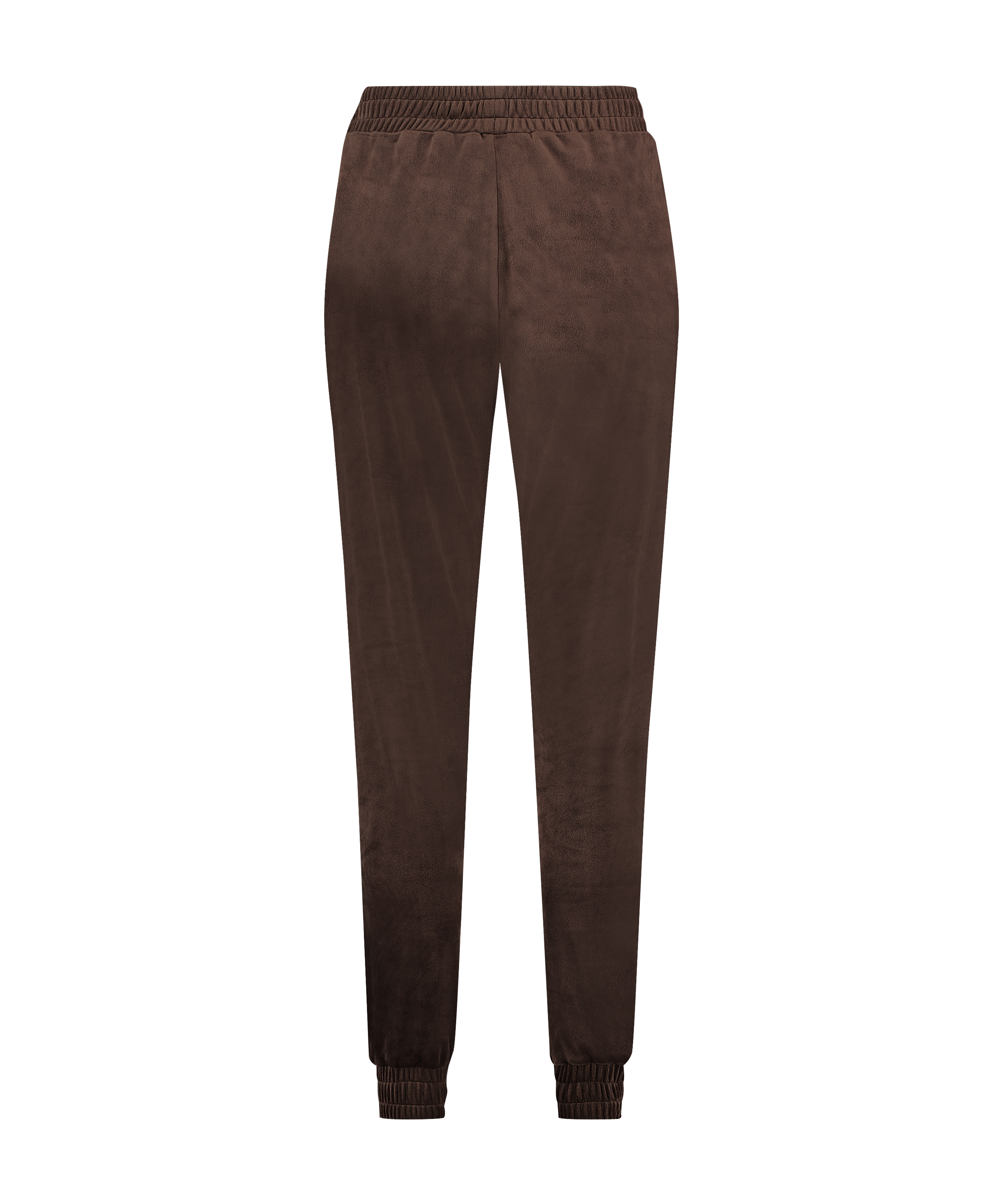 Velour Jogging Pants Pin-tucked, Brown, main