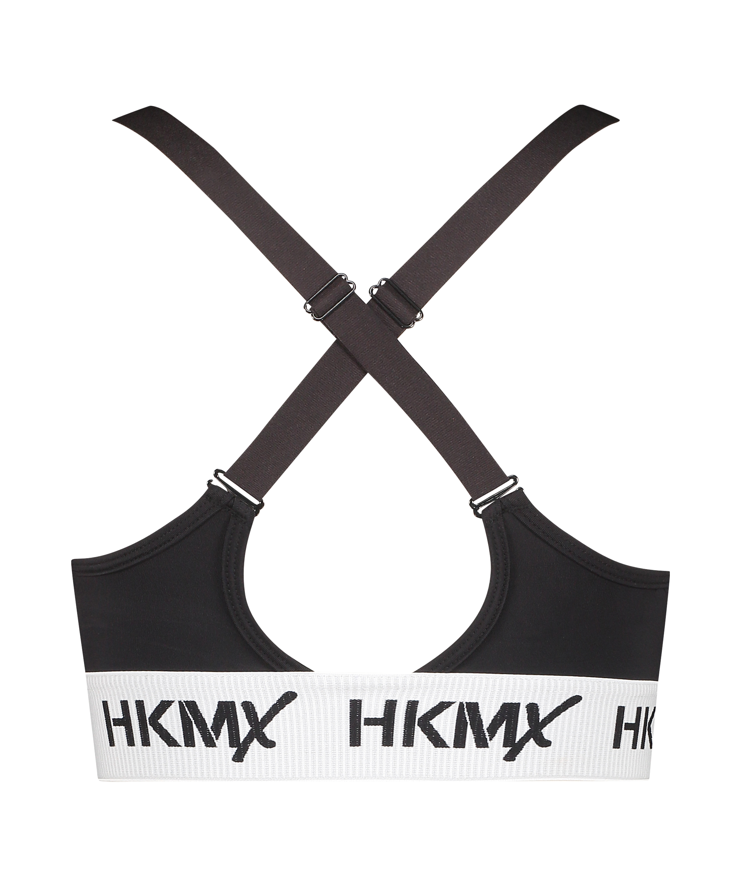 HKMX The Crop Logo Sports Bra Level 1, Black, main