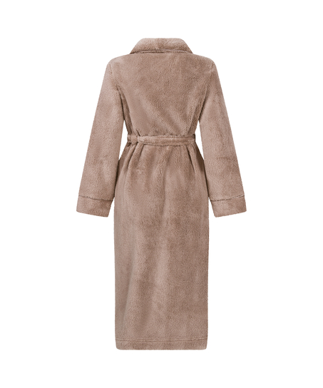 Fleece Bathrobe, Beige