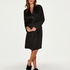 Doutzen satin velvet bathrobe, Black