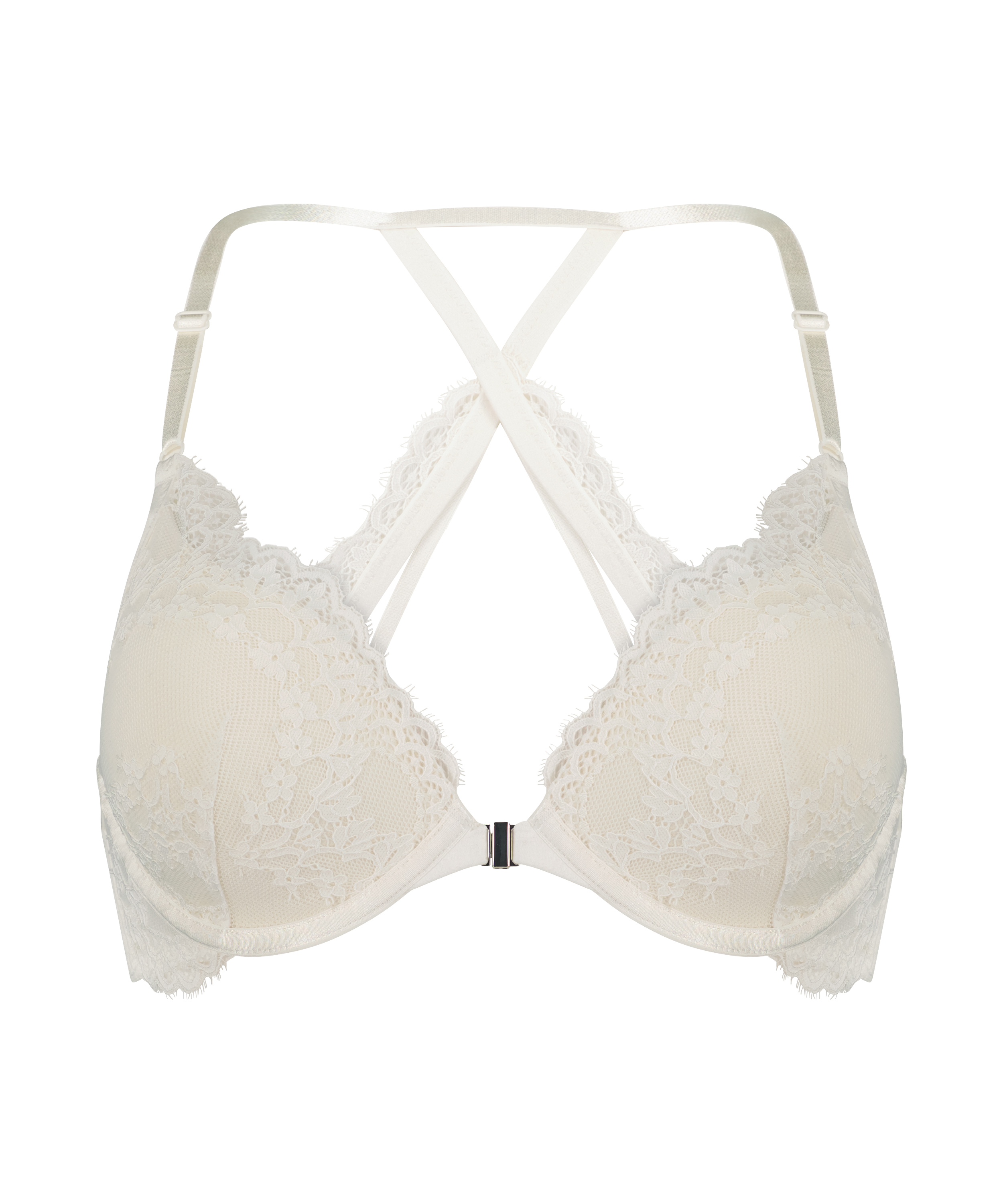 Daisy Padded Underwired Push-Up Bra, White, main