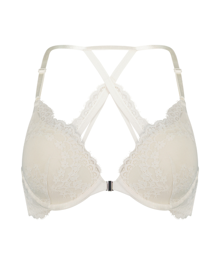 Daisy Padded Underwired Push-Up Bra, White